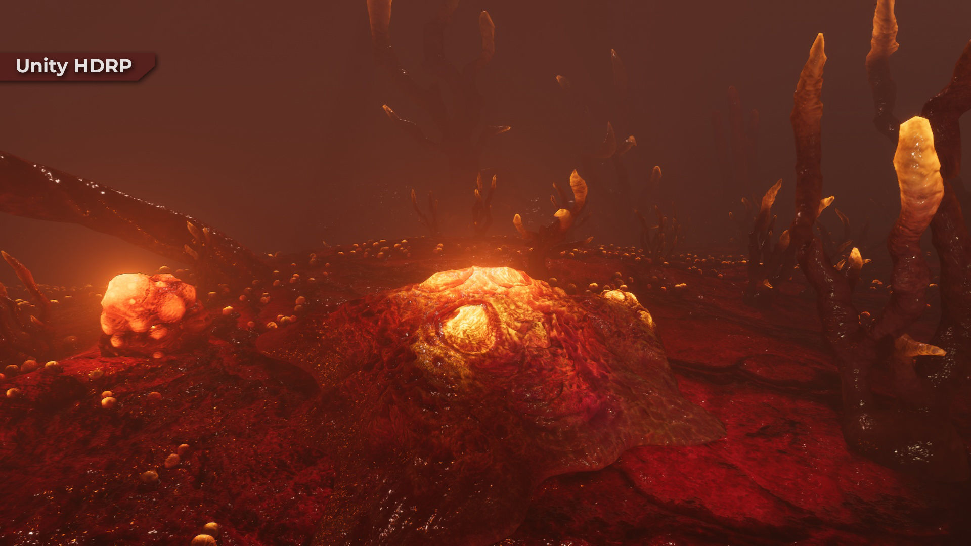 Alien Biomass Planet and Interior Low-poly 3D model_29