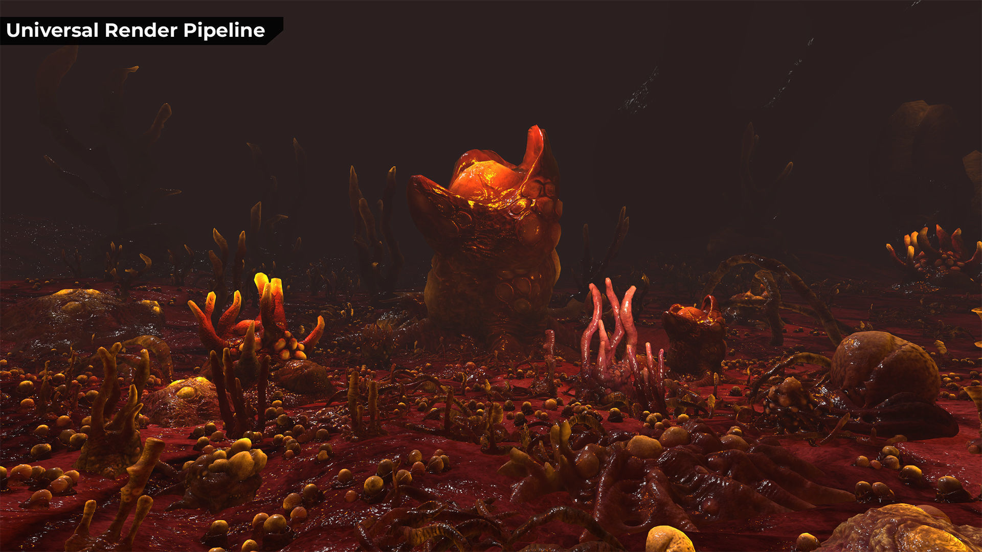 Alien Biomass Planet and Interior Low-poly 3D model_38