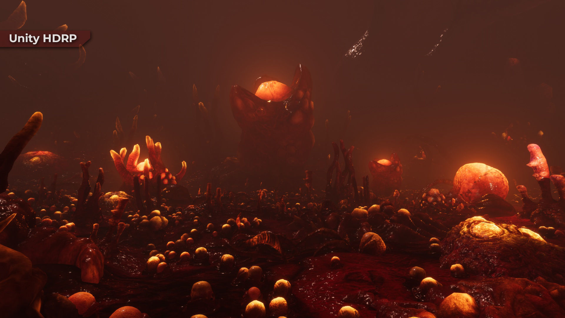 Alien Biomass Planet and Interior Low-poly 3D model_24