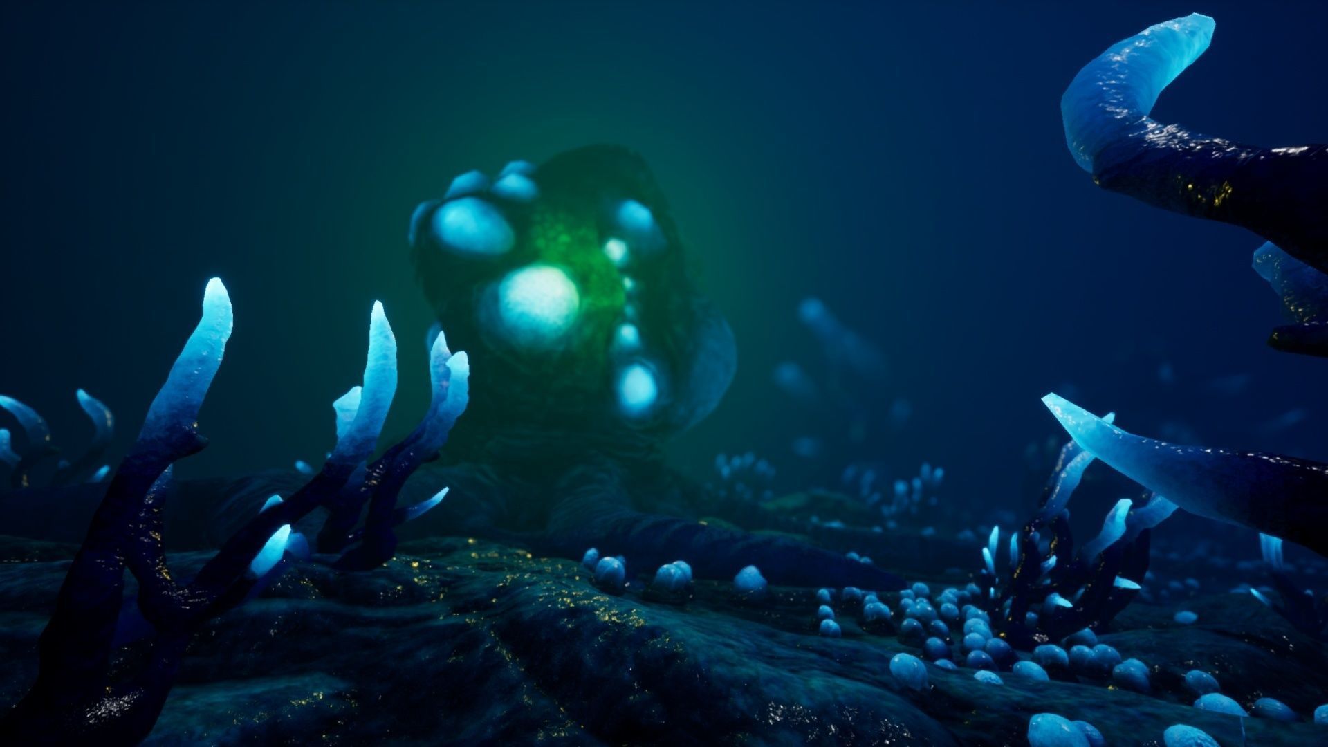 Alien Biomass Planet and Interior Low-poly 3D model_16