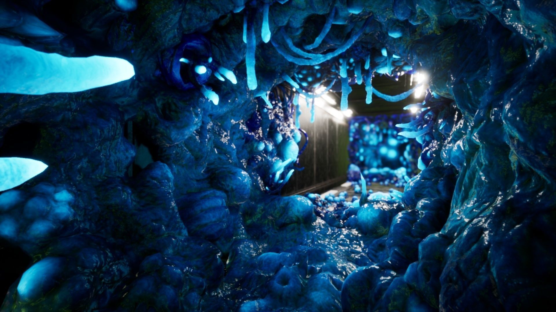 Alien Biomass Planet and Interior Low-poly 3D model_18