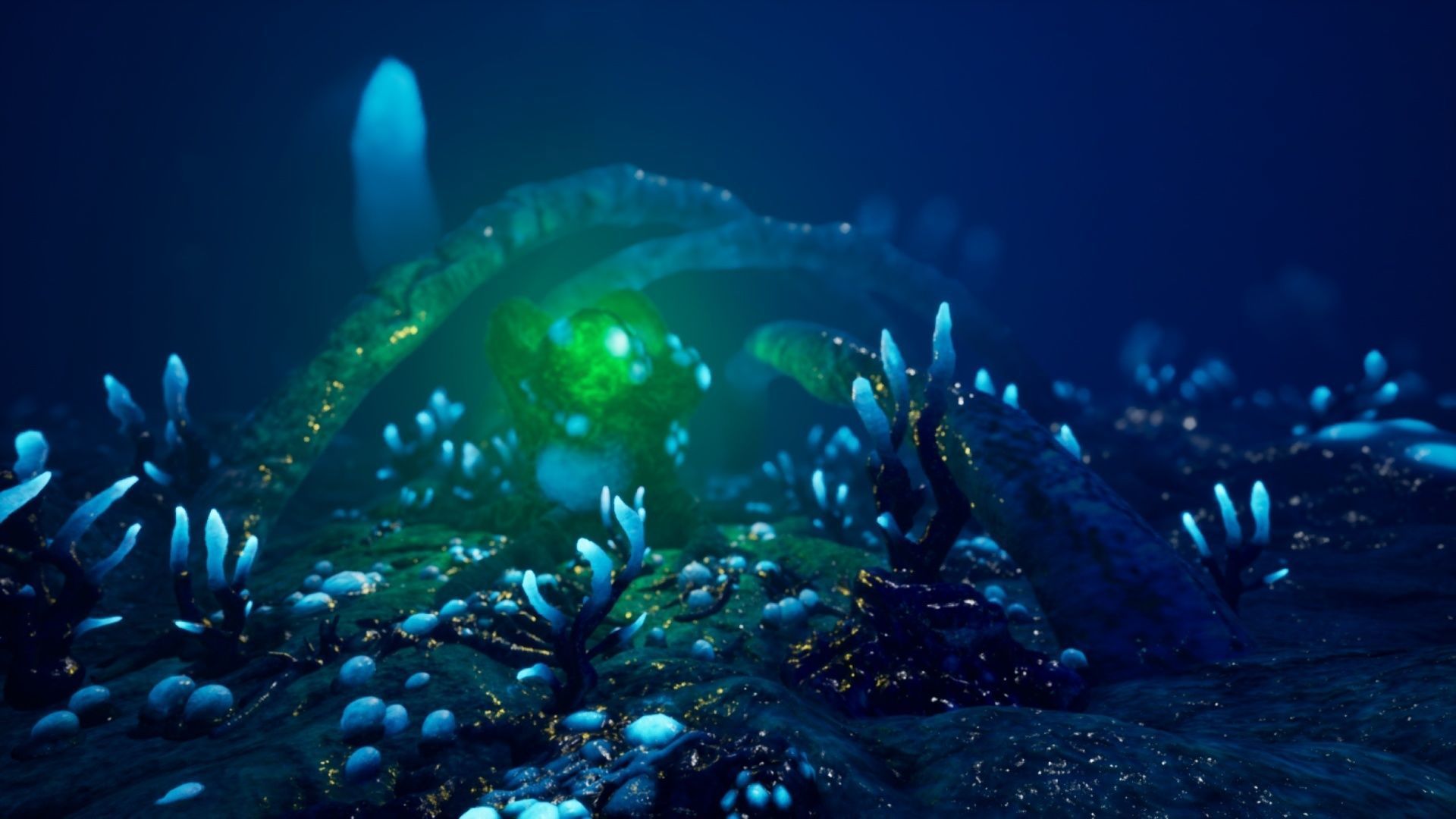 Alien Biomass Planet and Interior Low-poly 3D model_17