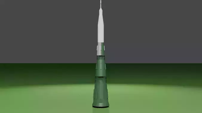Low Poly Soviet N-1 Rocket V1 Free 3D model
