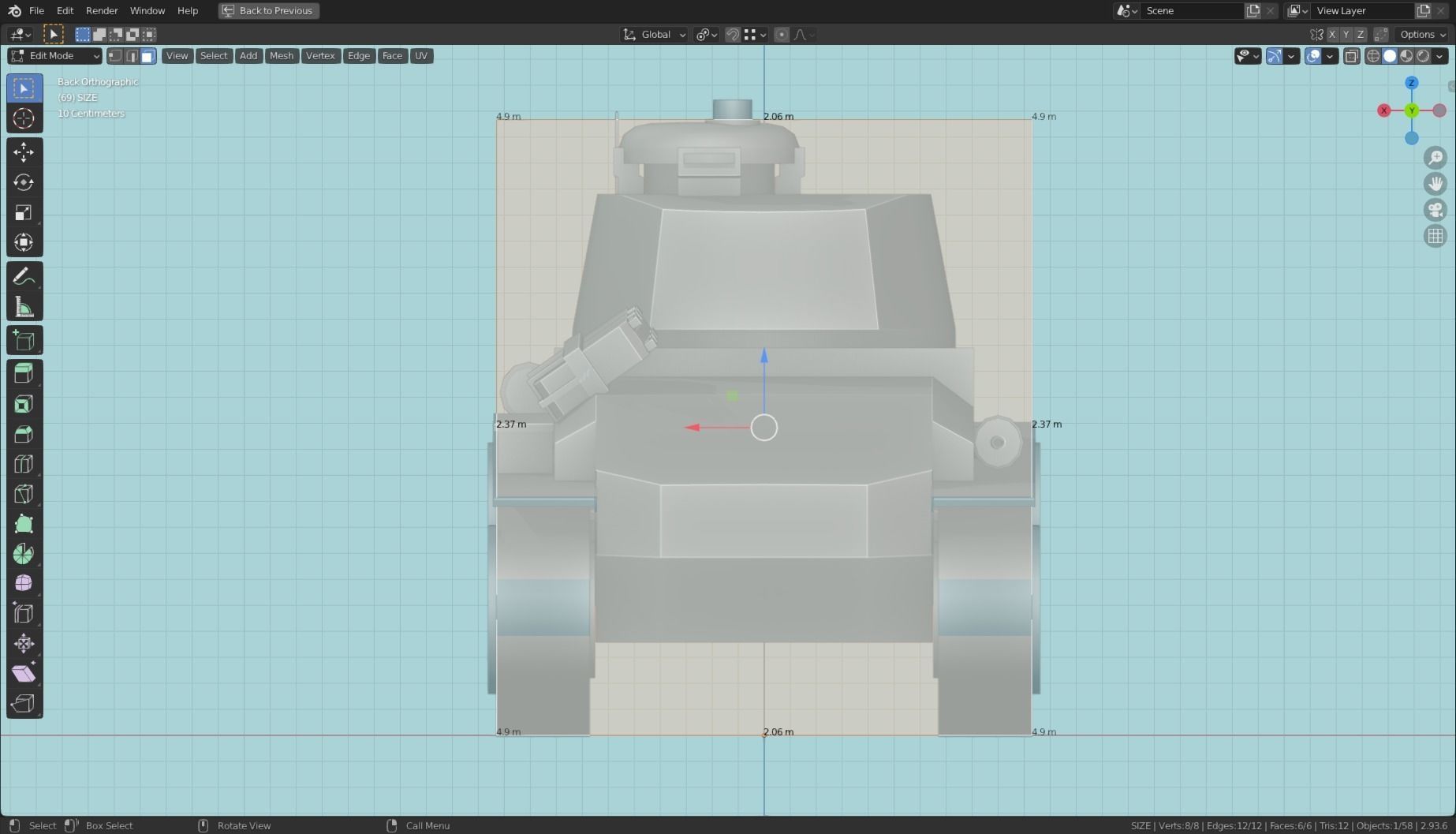 Panzer 35t Tank Base Mesh Low-poly 3D model_9
