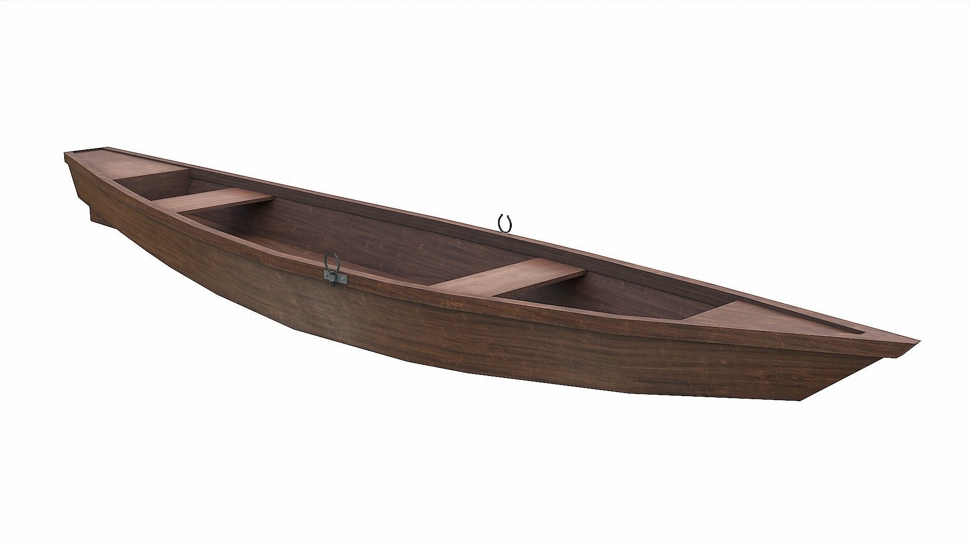 Painted Wooden Boat v6 Low-poly 3D model_7