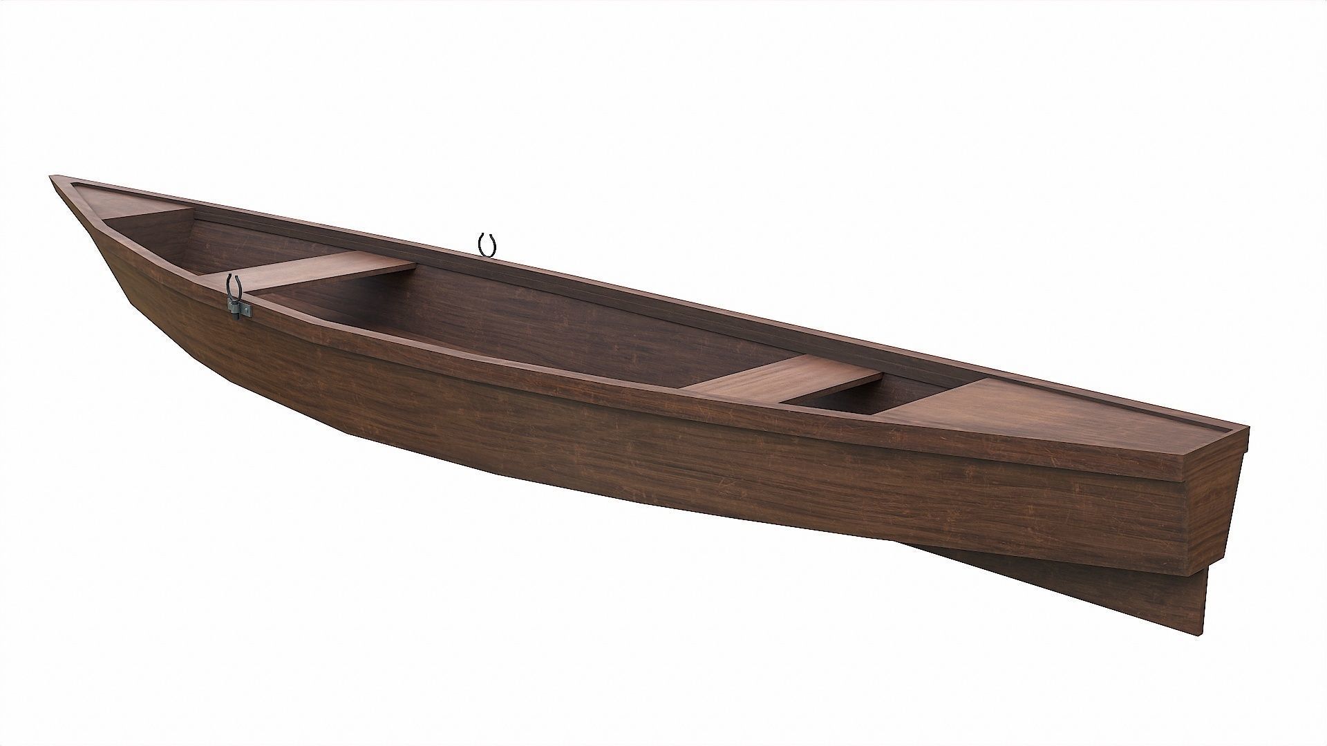 Painted Wooden Boat v6 Low-poly 3D model_9