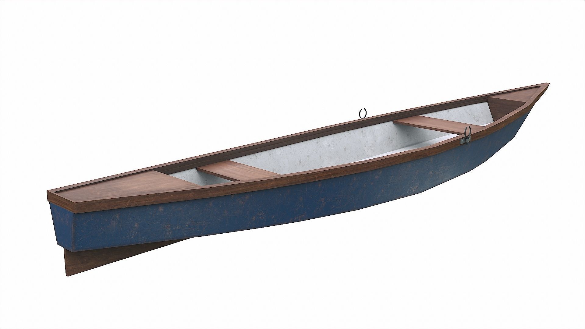 Painted Wooden Boat v6 Low-poly 3D model_4