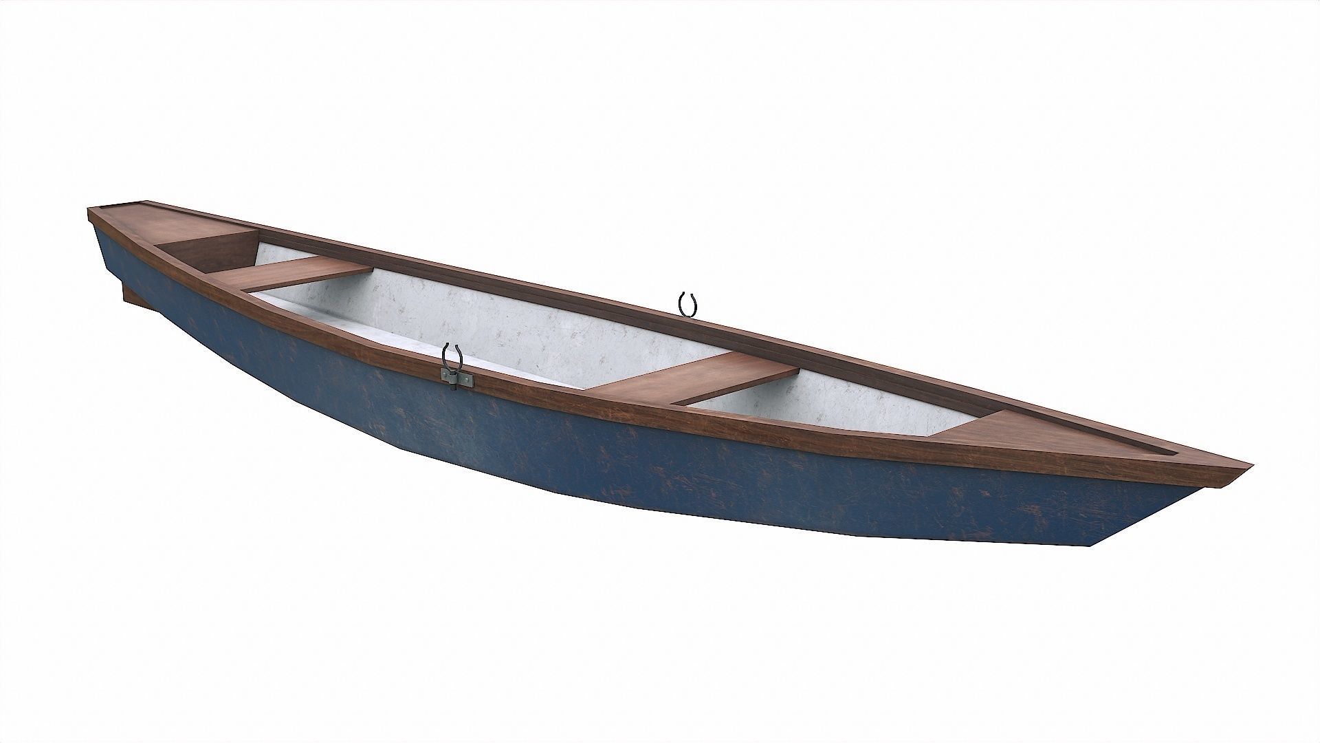 Painted Wooden Boat v6 Low-poly 3D model_3