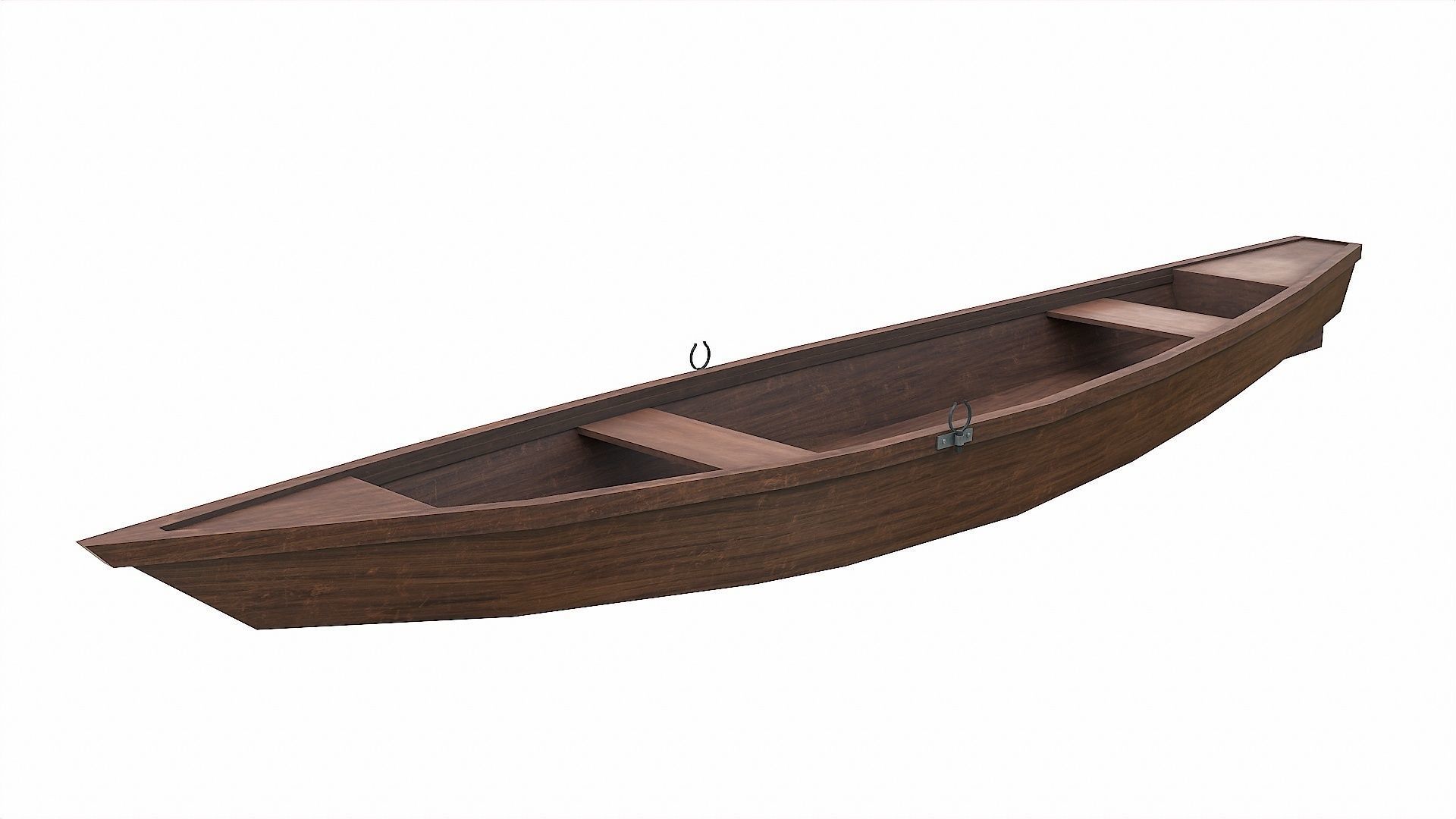 Painted Wooden Boat v6 Low-poly 3D model_6