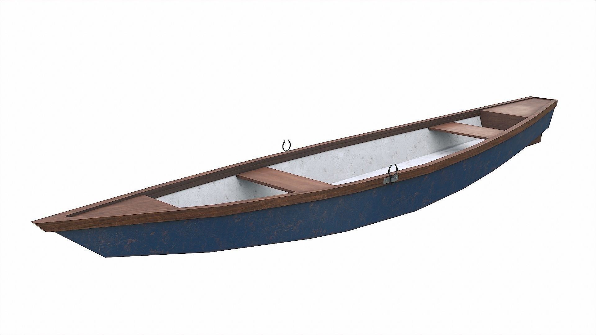 Painted Wooden Boat v6 Low-poly 3D model_2