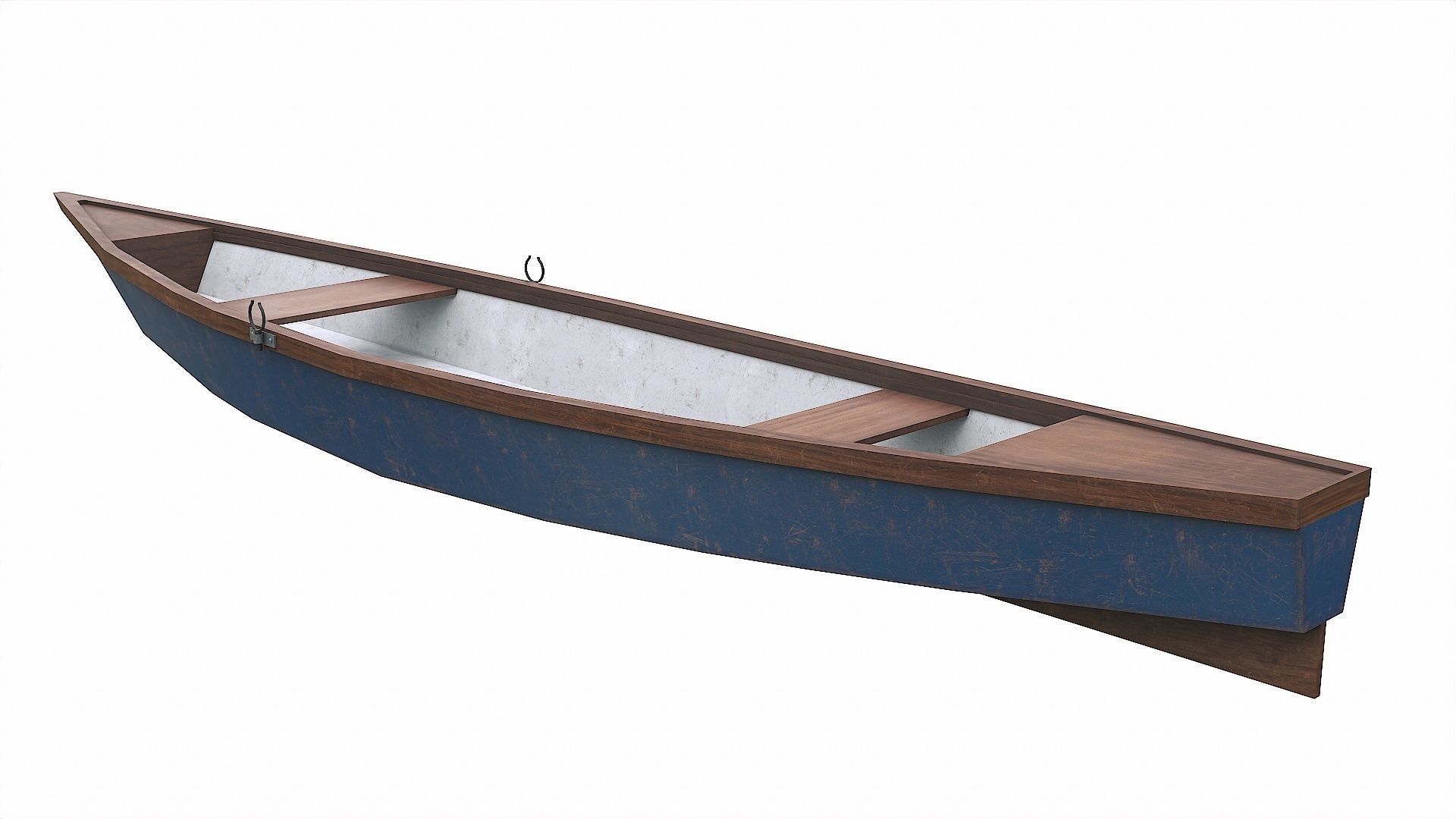 Painted Wooden Boat v6 Low-poly 3D model_5