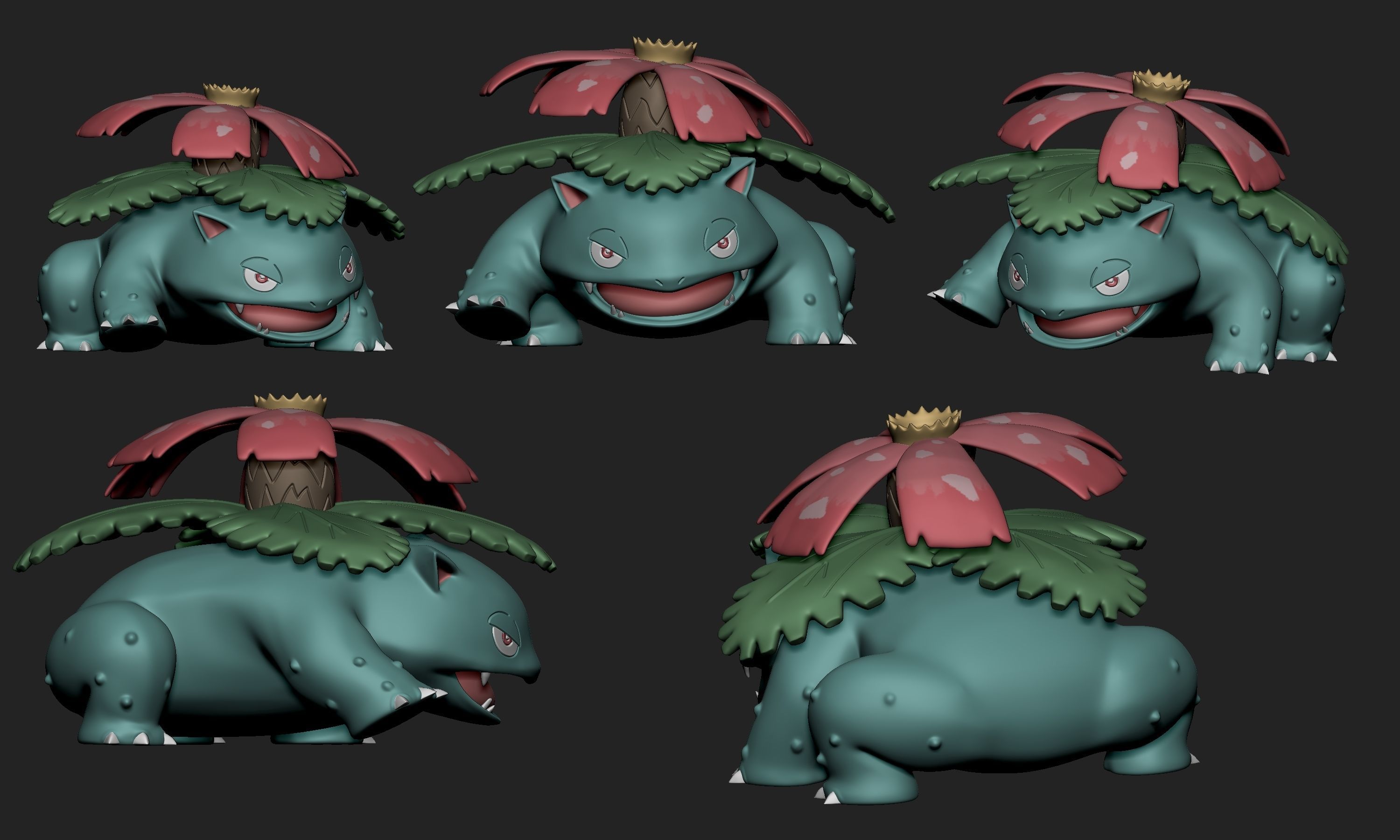 Pokemon - Bulbasaur Ivysaur and Venusaur 3D print model_11