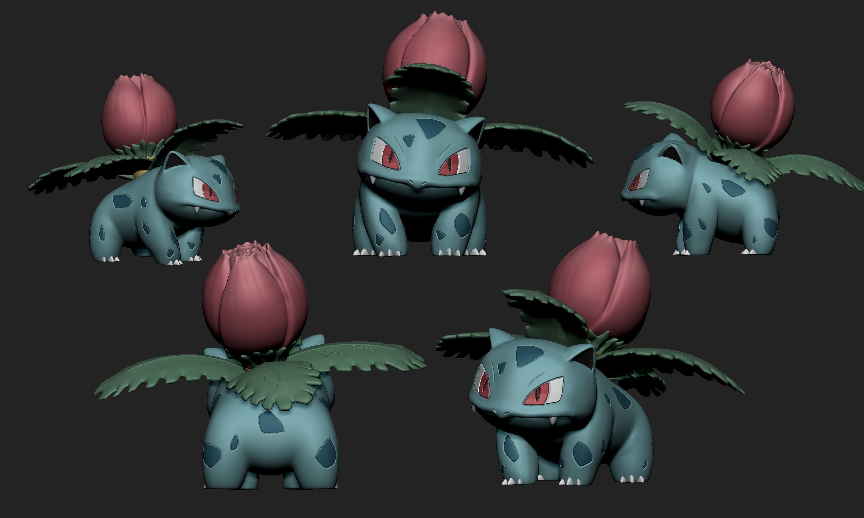 Pokemon - Bulbasaur Ivysaur and Venusaur 3D print model_7