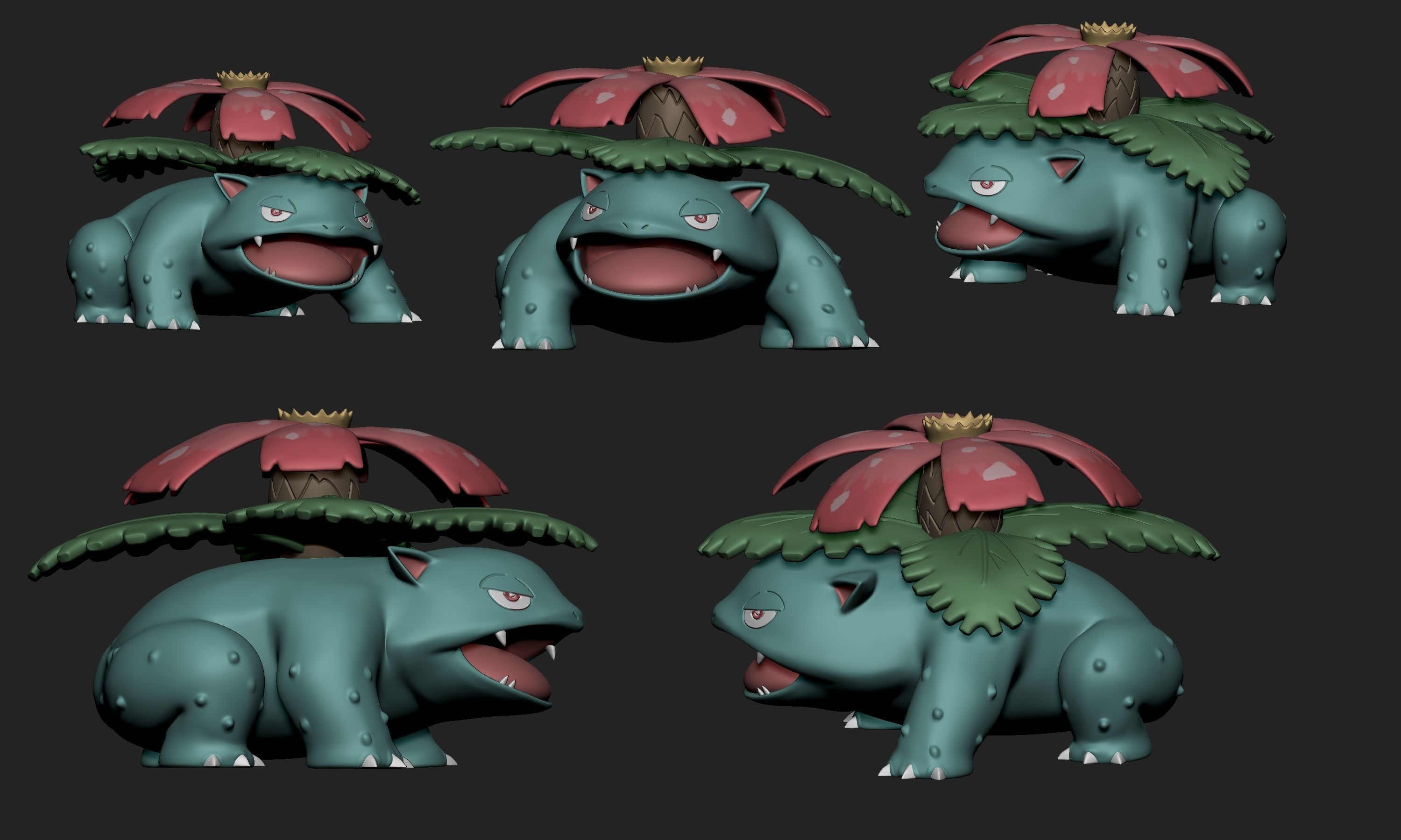 Pokemon - Bulbasaur Ivysaur and Venusaur 3D print model_8