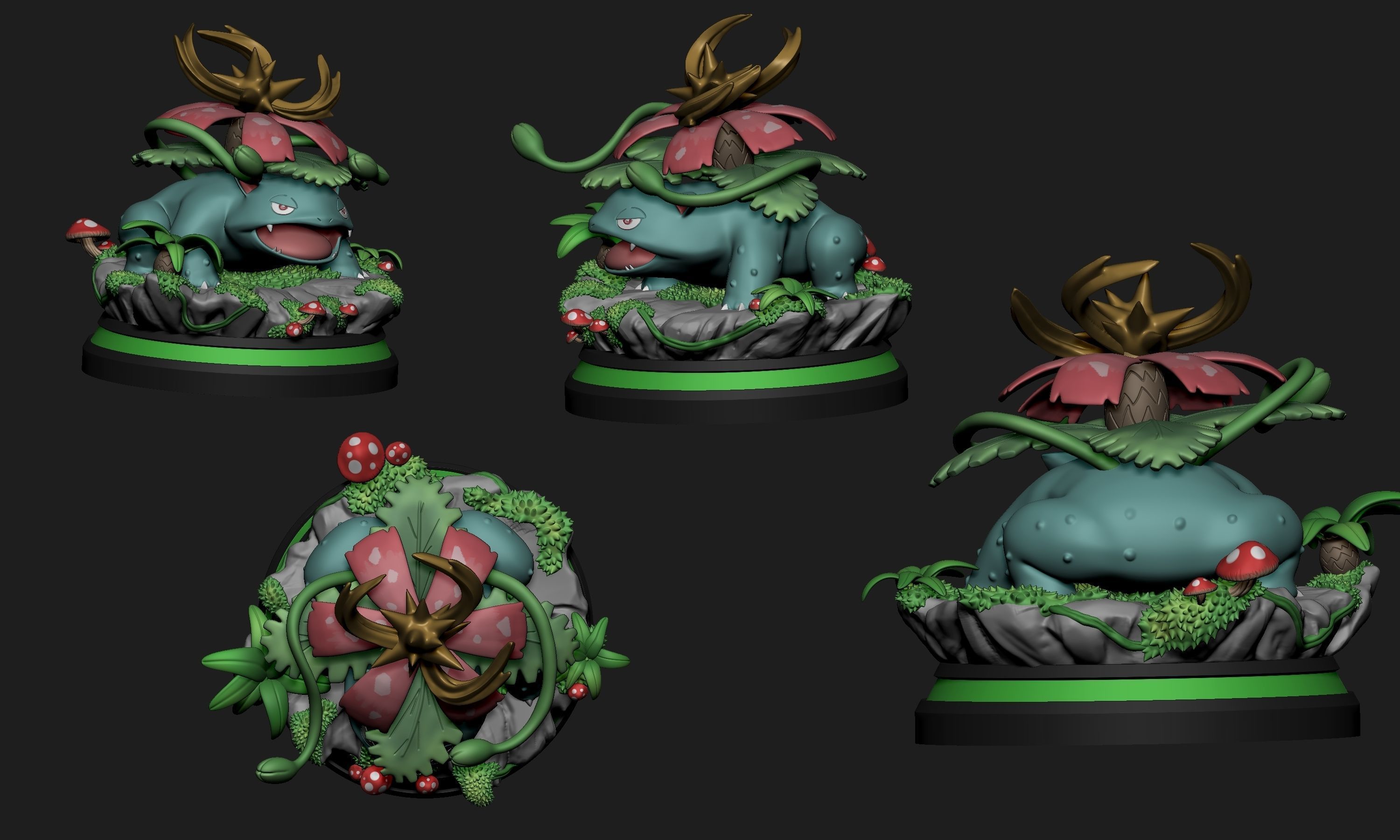 Pokemon - Venusaur Figure 3D print model_3