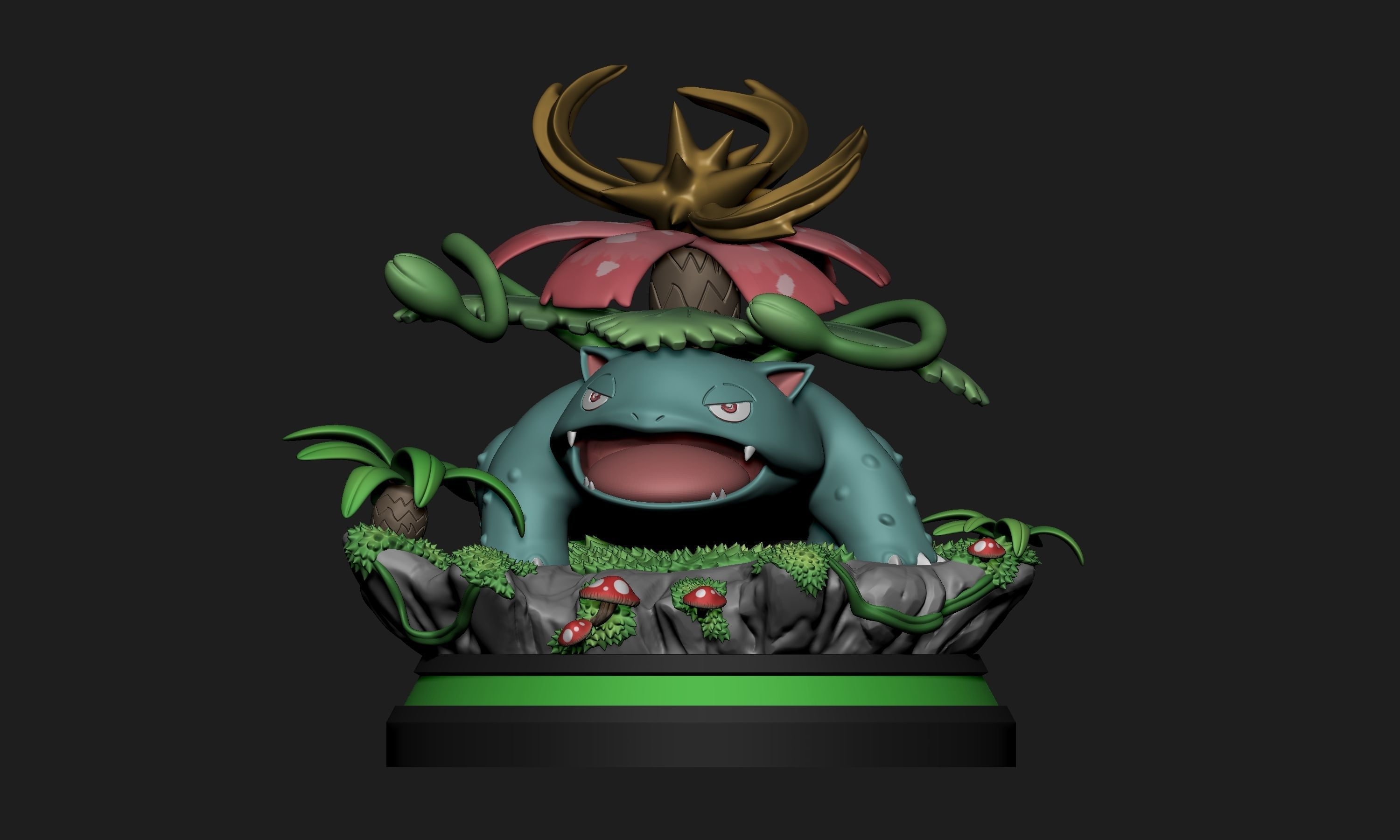 Pokemon - Venusaur Figure 3D print model_2