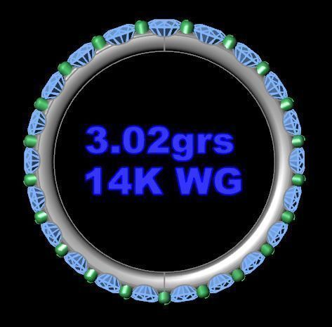 Eternity Diamond Band 3D print model_4