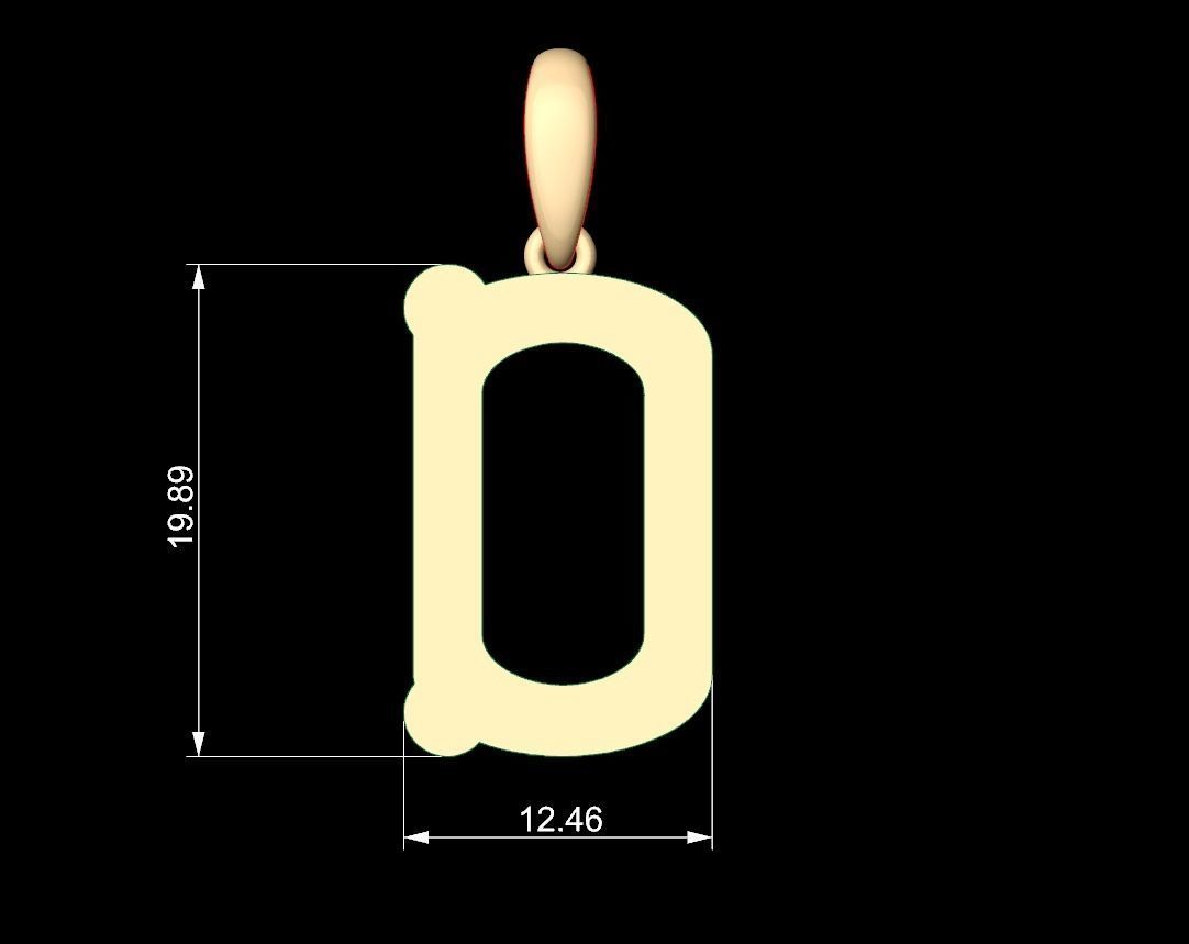 Initial Letters Pendant Quamaine D 3D print model_5