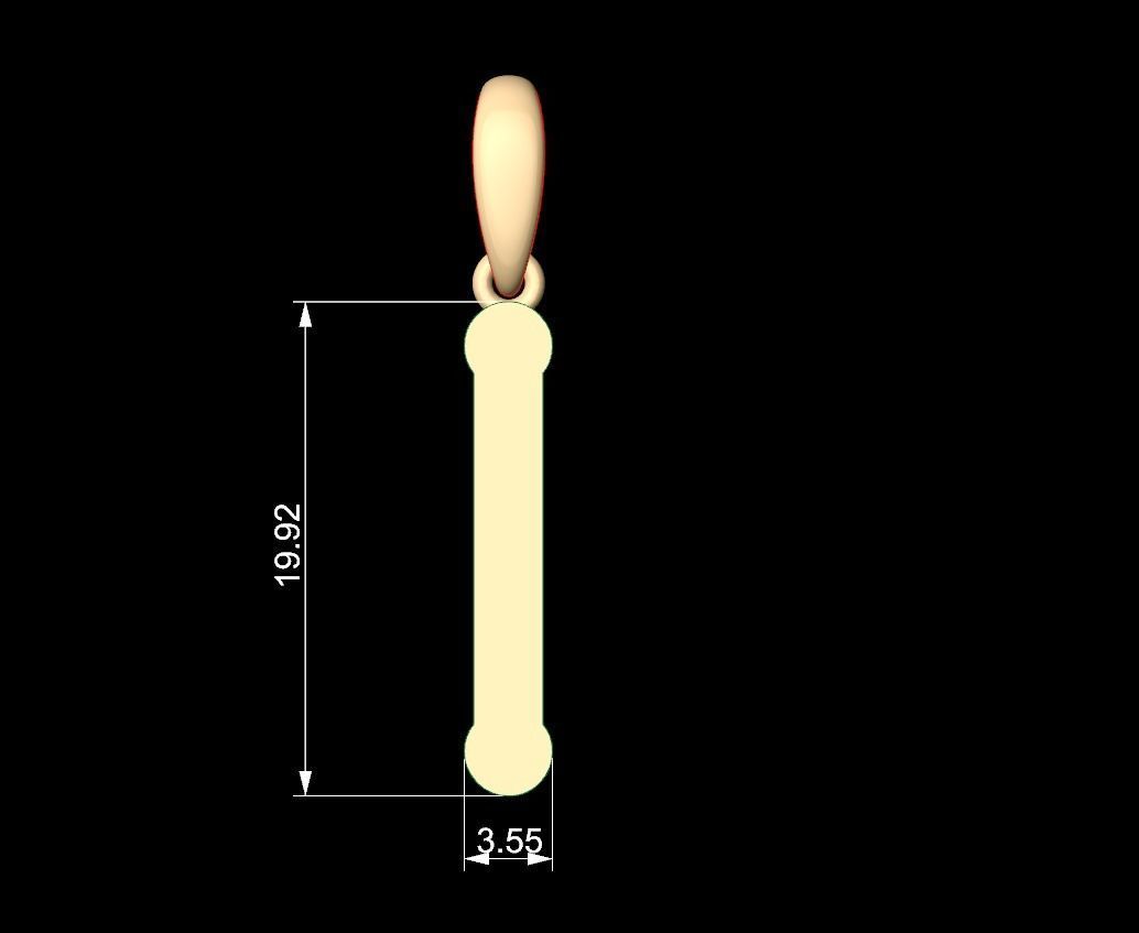 Initial Letters Pendant Quamaine I 3D print model_5