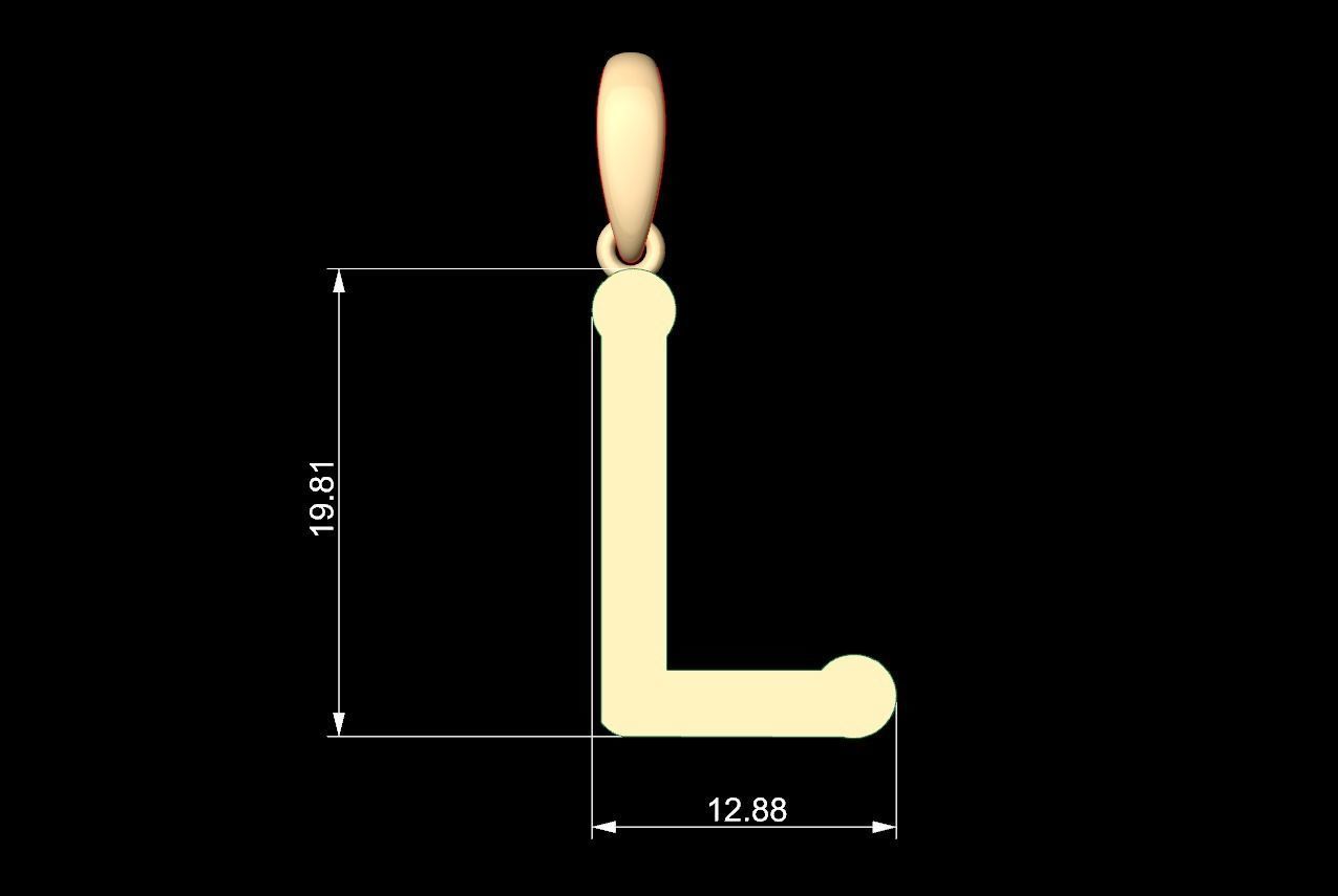 Initial Letters Pendant Quamaine L 3D print model_5