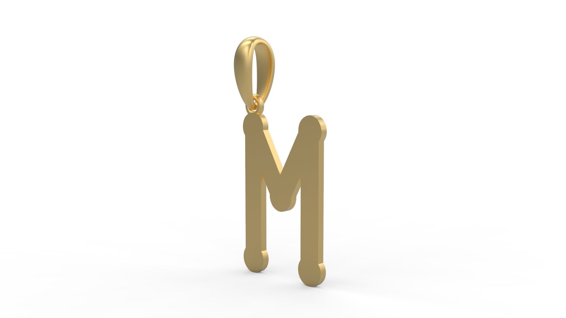 Initial Letters Pendant Quamaine M 3D print model_1
