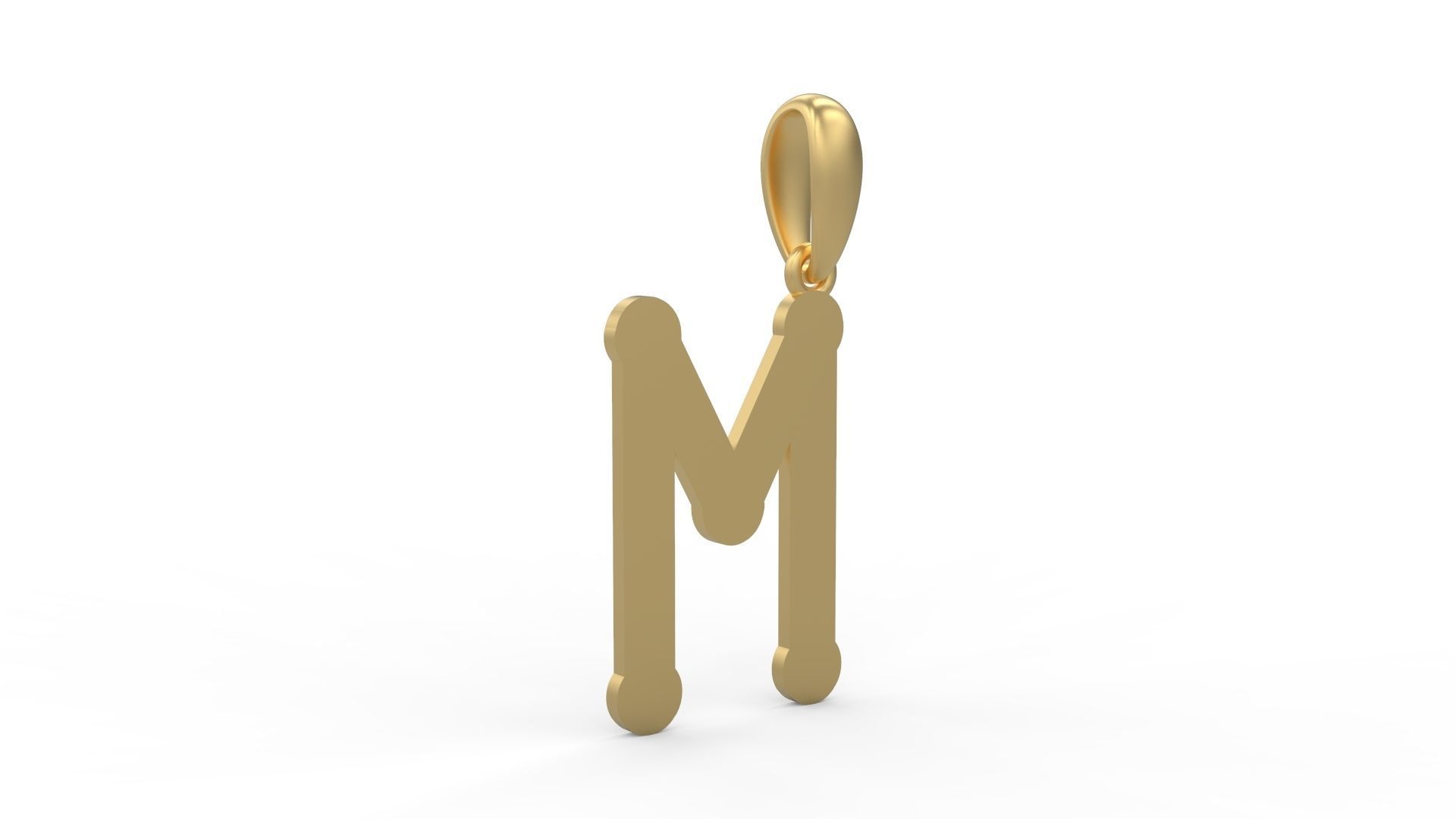 Initial Letters Pendant Quamaine M 3D print model_3