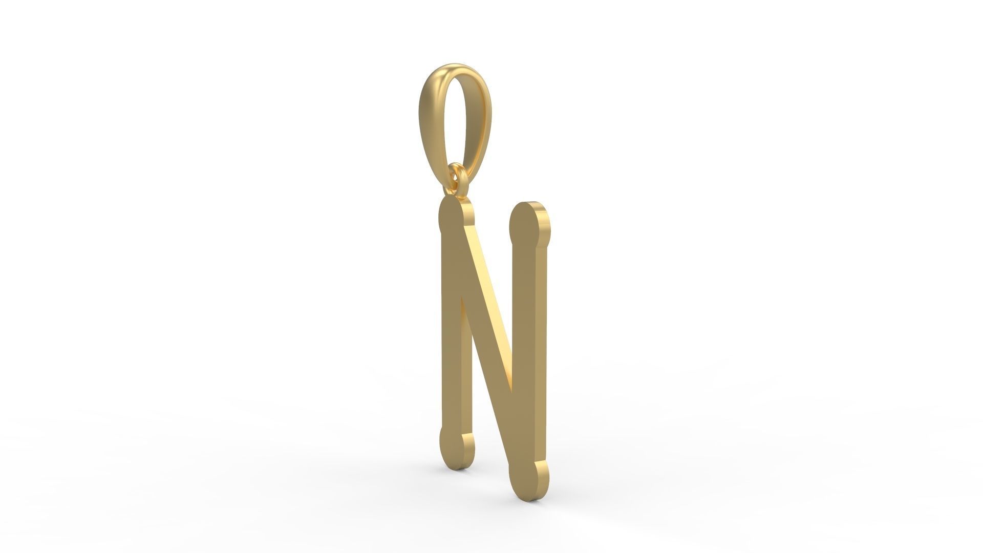 Initial Letters Pendant Quamaine N 3D print model_1