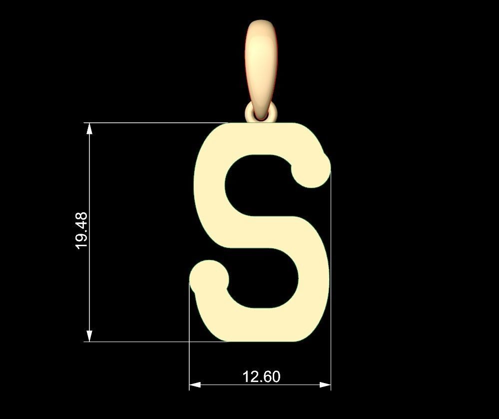 Initial Letters Pendant Quamaine S 3D print model_5