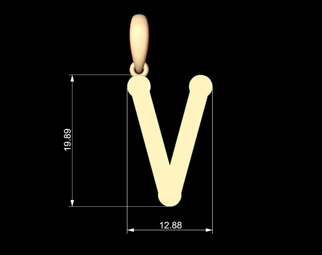 Initial Letters Pendant Quamaine V 3D print model_5