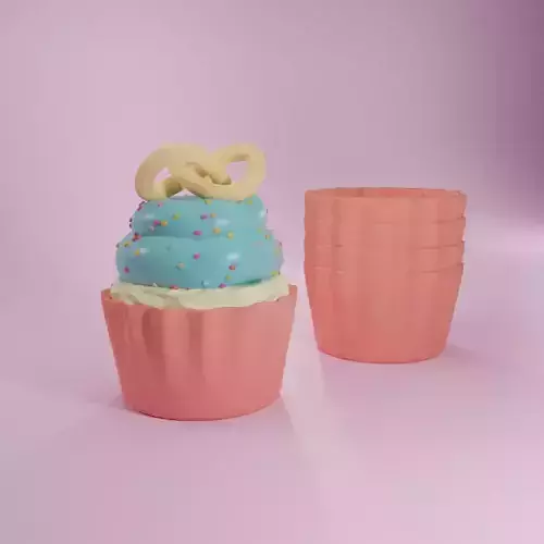 Cupcake in cup with sprinkles