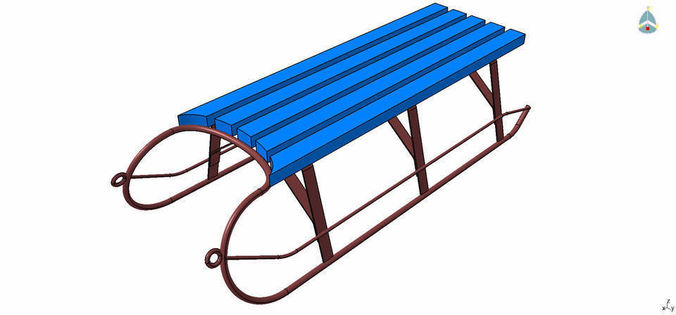 snow sled Free 3D model