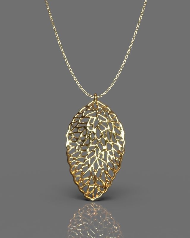 Pendant earrings leaf set 3D print model_1