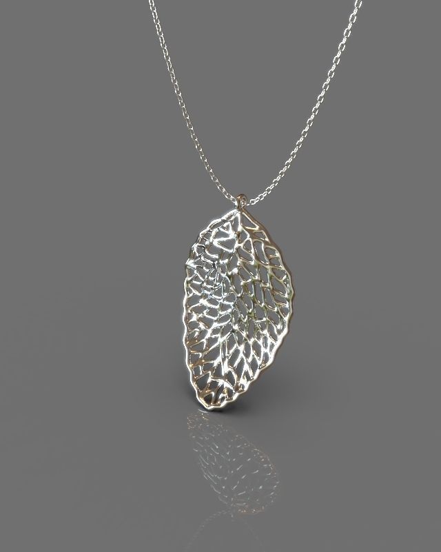 Pendant earrings leaf set 3D print model_11