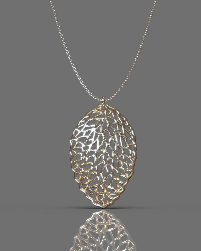 Pendant earrings leaf set 3D print model_12