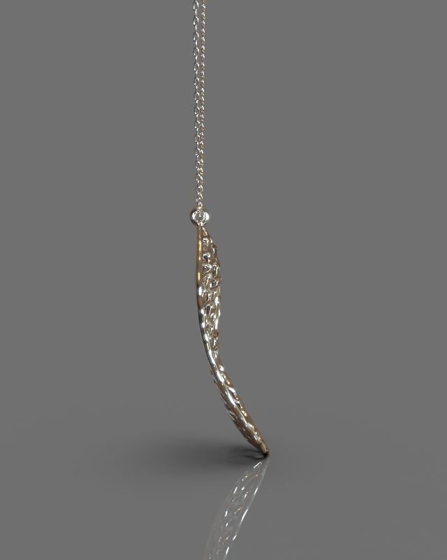 Pendant earrings leaf set 3D print model_13