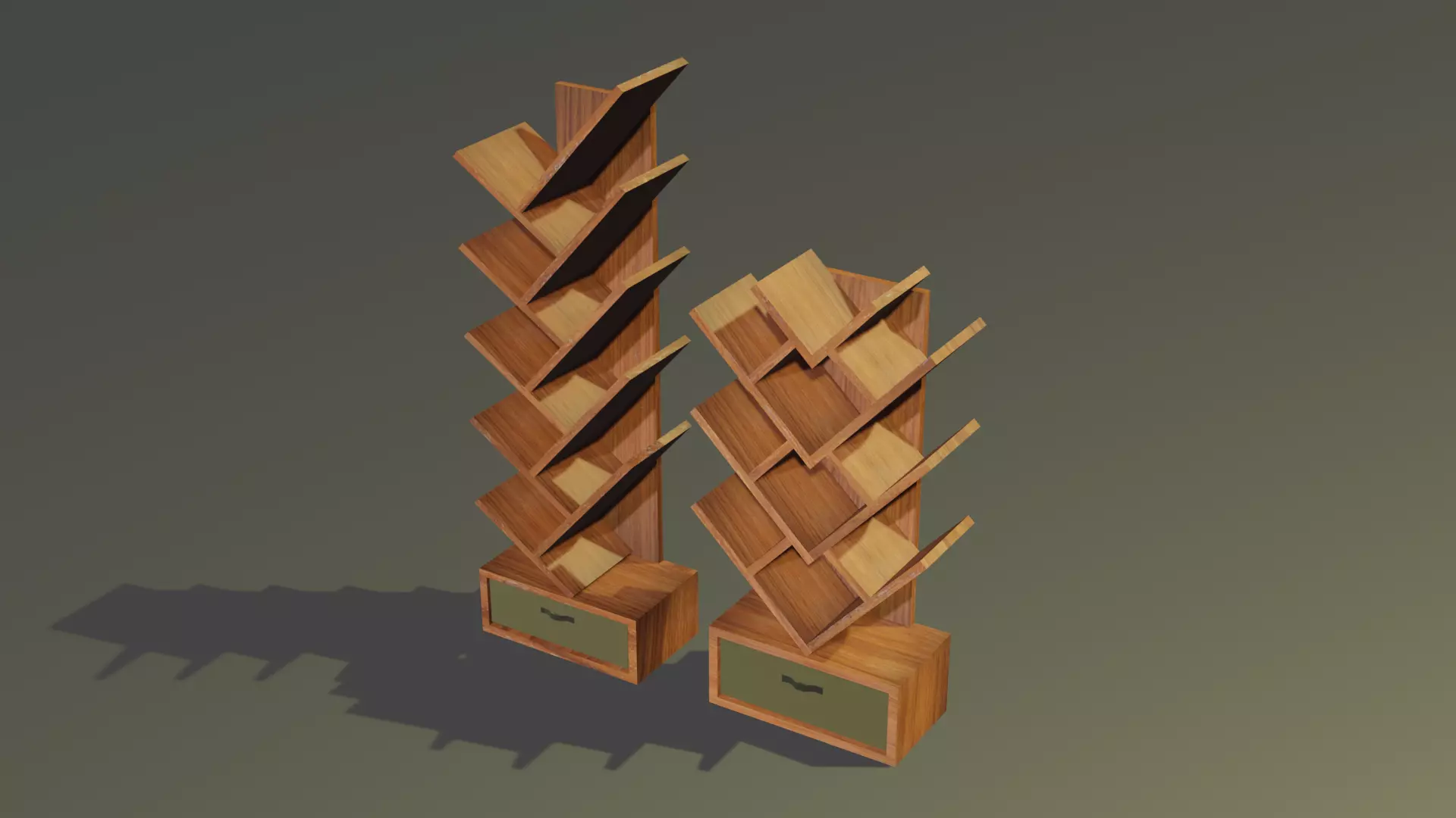 3D Tree BookShelf Free low-poly 3D model