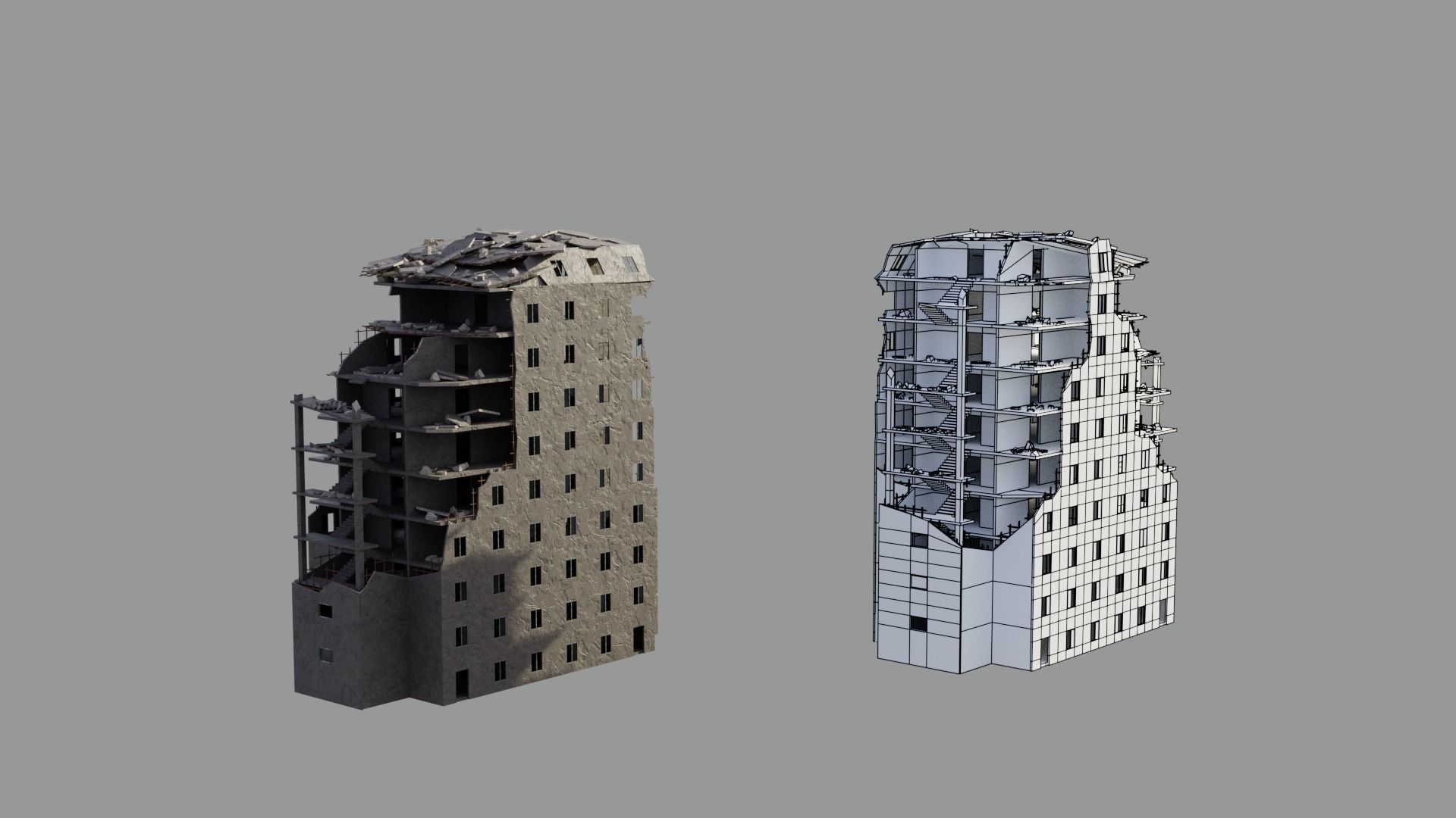 Post Apocalyptic Ruined City 3D model_15