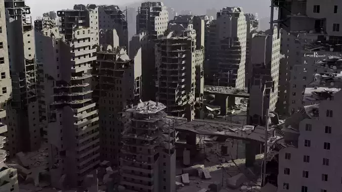 Post Apocalyptic Ruined City 3D model