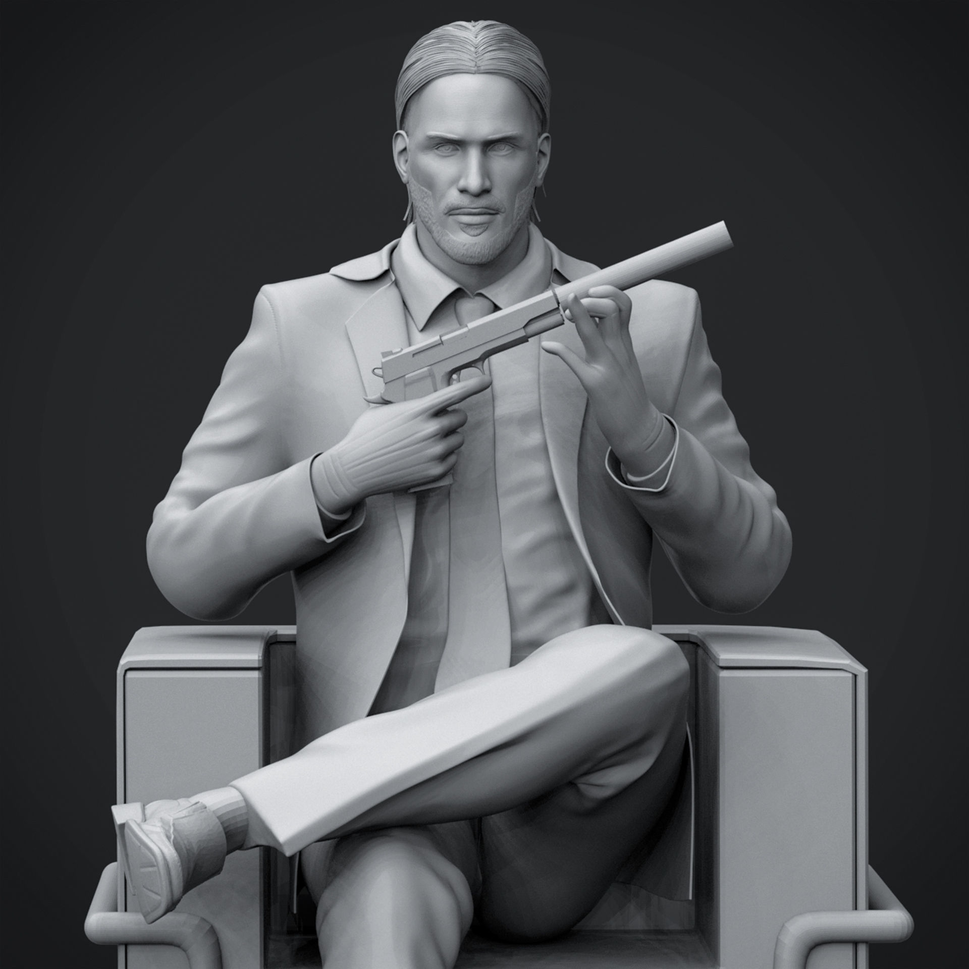 John Wick 3D Printable 3D print model_7