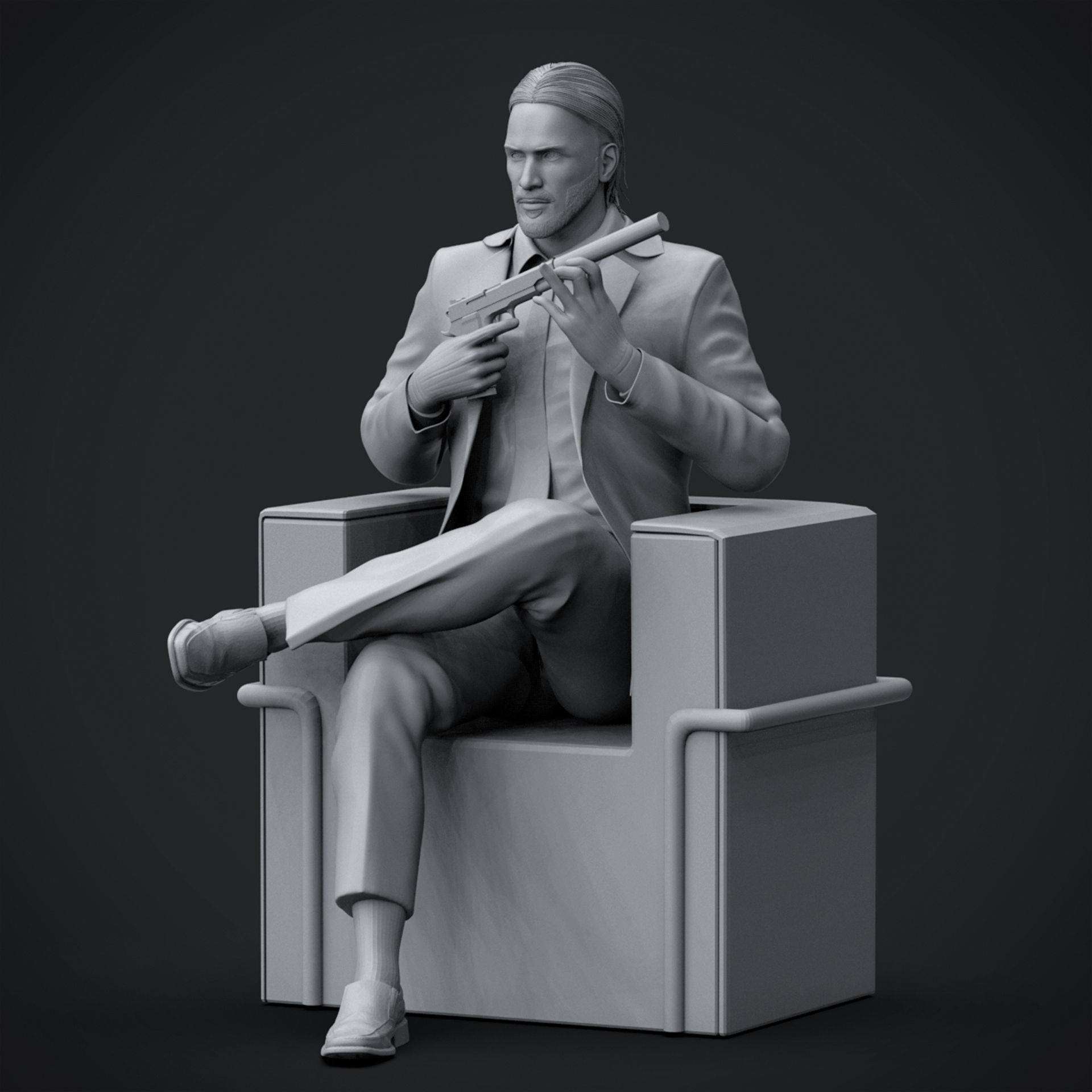 John Wick 3D Printable 3D print model_4