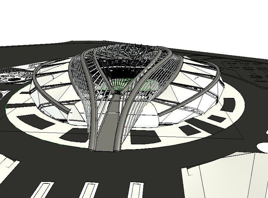 Sports stadium  compelete revit project 3D model_33
