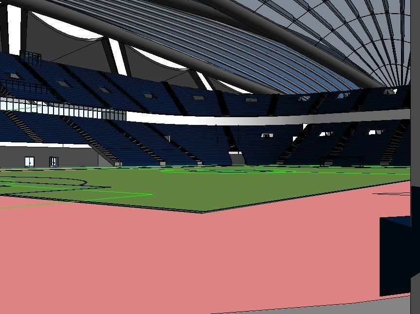 Sports stadium  compelete revit project 3D model_37