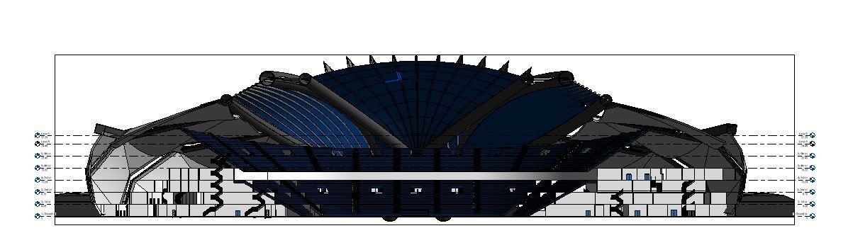 Sports stadium  compelete revit project 3D model_47