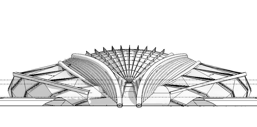 Sports stadium  compelete revit project 3D model_41