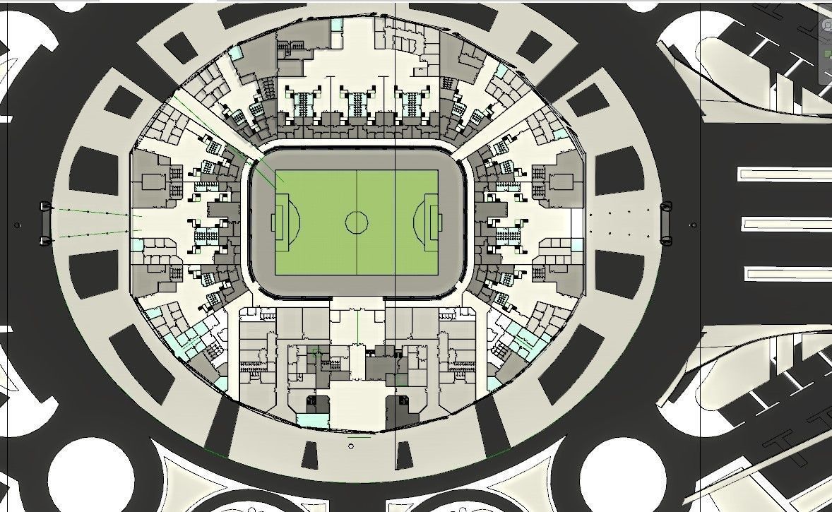 Sports stadium  compelete revit project 3D model_50