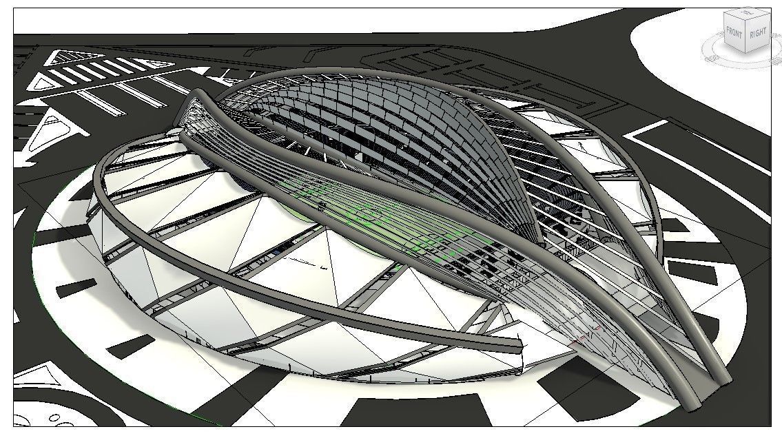 Sports stadium  compelete revit project 3D model_21
