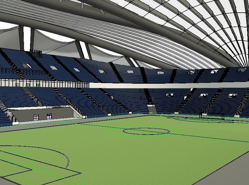 Sports stadium  compelete revit project 3D model_38