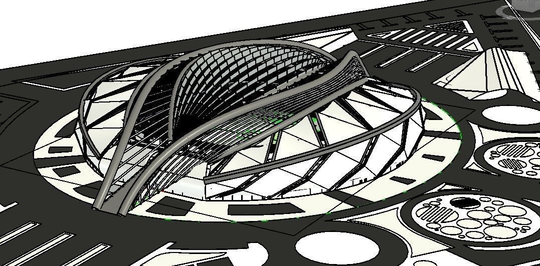 Sports stadium  compelete revit project 3D model_35