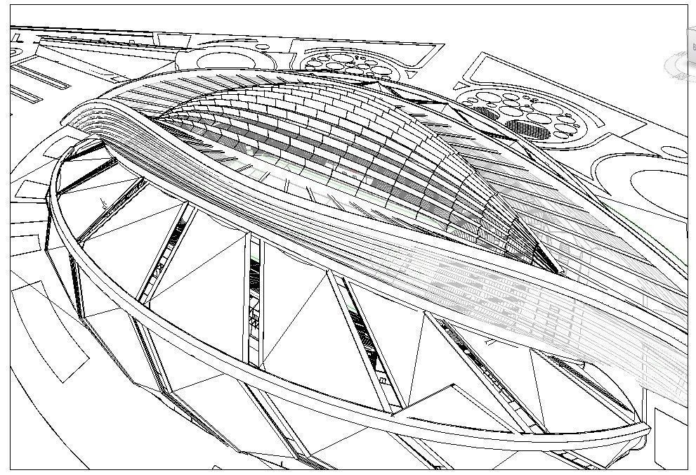 Sports stadium  compelete revit project 3D model_25
