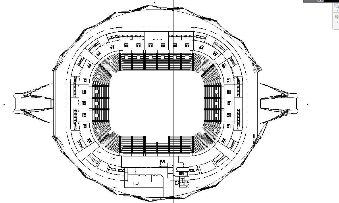 Sports stadium  compelete revit project 3D model_34